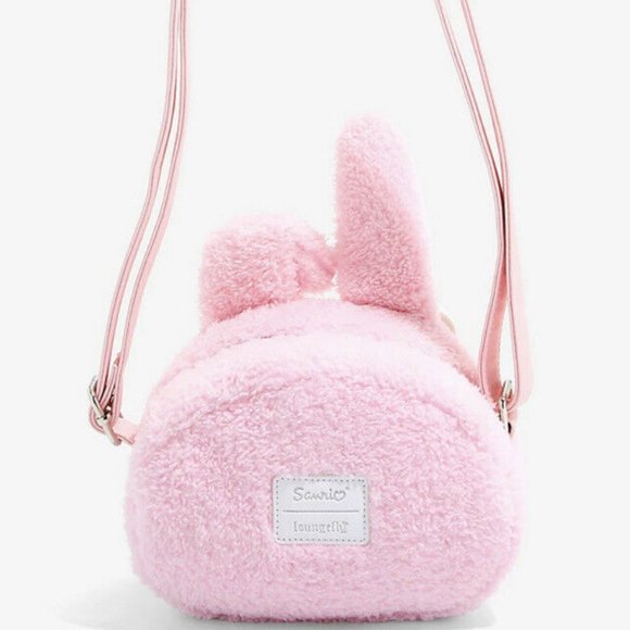 Loungefly My Melody Crossbody Bag Soft Plush Pink - Picture 2 of 2